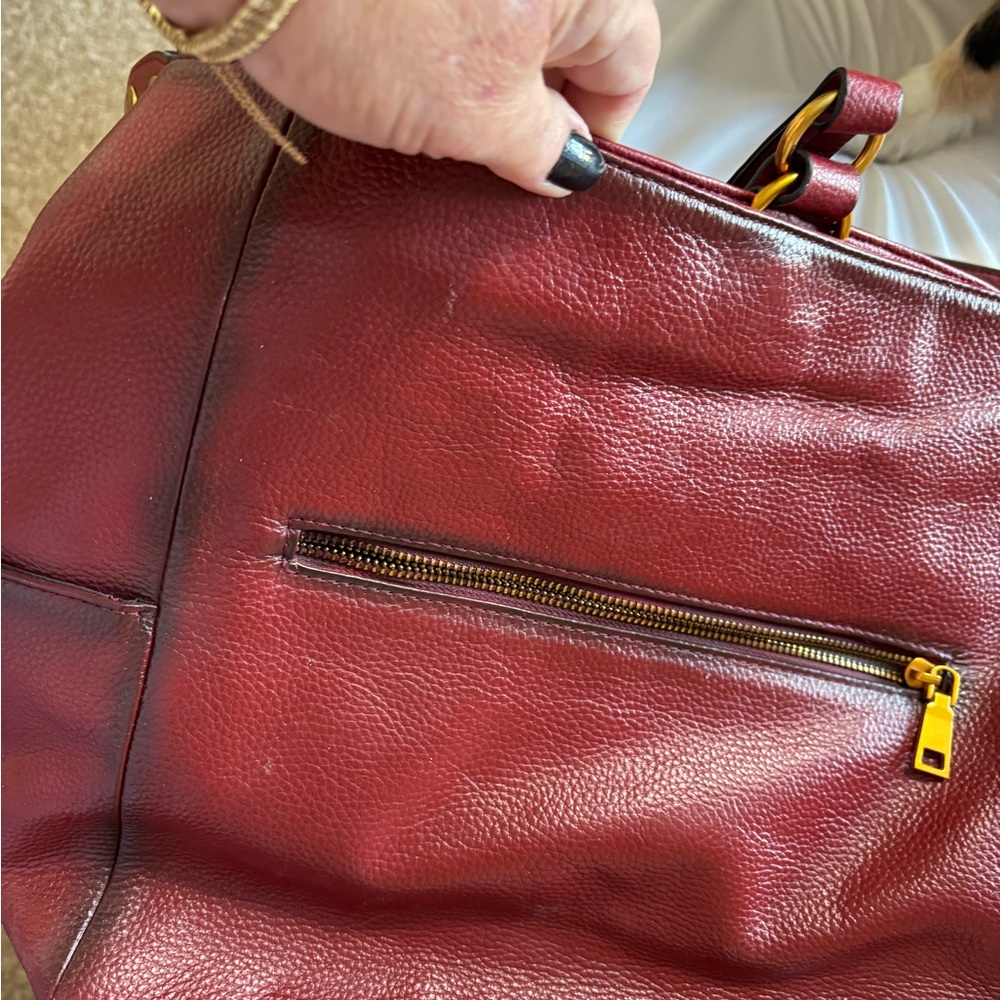 Elegant Burgundy Leather womens Bag